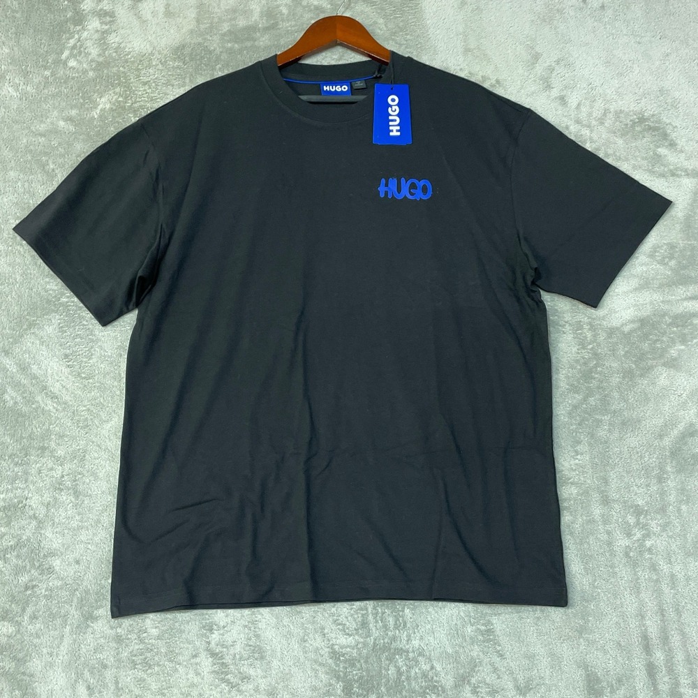 NWT HUGO T-Shirt Nimayliti Loose-Fit Grap Men's L Black Cotton Logo